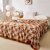 印毛DOM巾被类母婴级毯子加大床盖A竹纤时尚 花毛巾毯夏凉被维午休