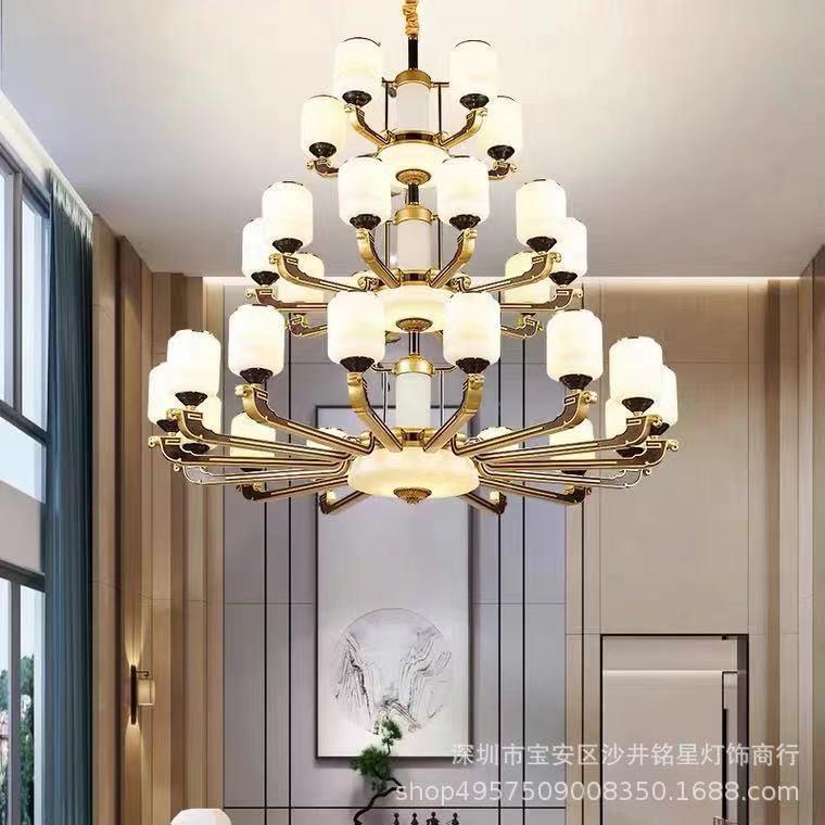 0新中式吊灯客厅禅灯225新款250中国风酒式店别墅卧室灯意复楼大