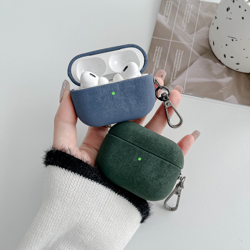 纯色麂皮绒防摔耳机壳airpods3