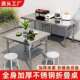 加厚不锈钢折叠桌一体餐桌工作台烧烤桌多功能便携摆摊长方形桌子