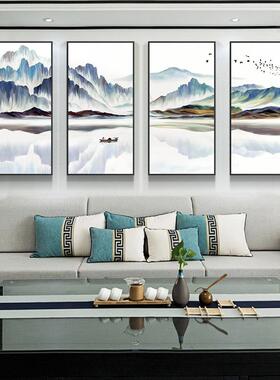 意境江山新中式装饰画山水画客厅装饰画水墨画壁画四条屏挂画墙画