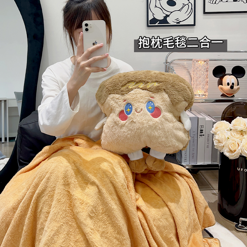 可爱抱枕毯子二合一沙发客厅午睡被子两用睡觉2023新款靠枕小毛毯