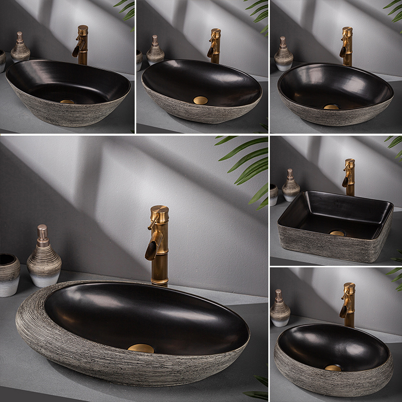 台上盆洗脸盆洗漱盆陶瓷艺术复古洗手盆家用卫生间美式洗手池室外