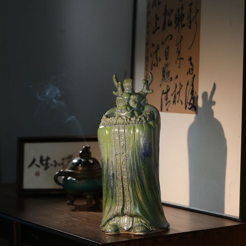 国潮陶瓷龙摆件招财镇宅龙王生肖龙客厅玄关装饰品创意工艺品礼物