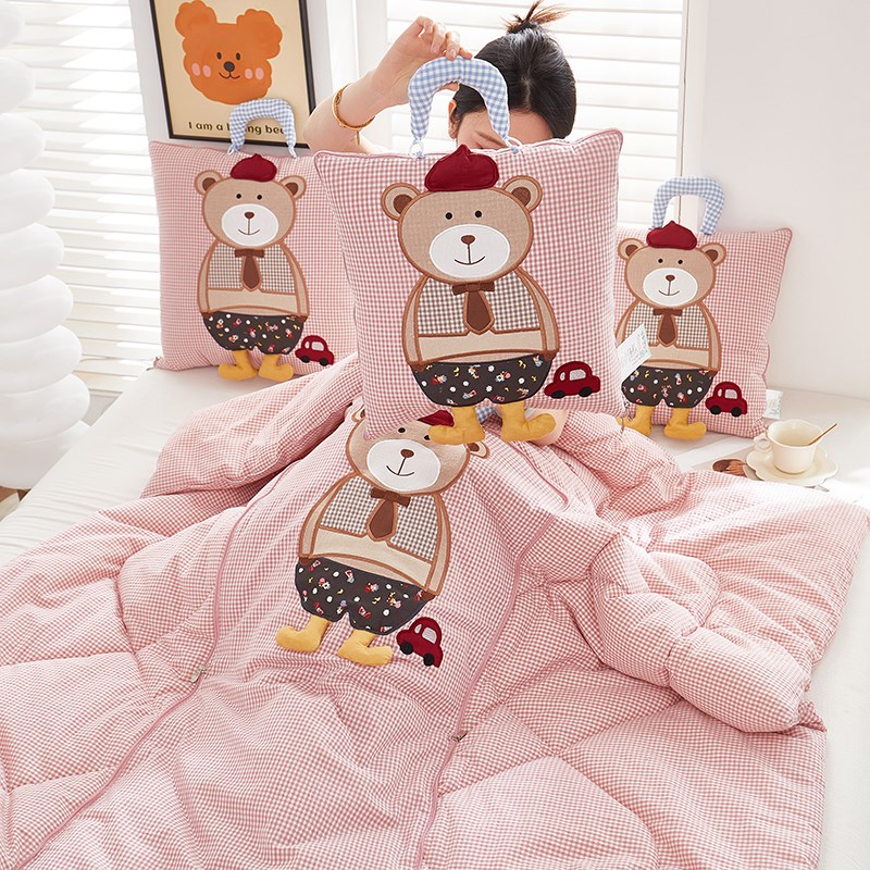 儿童抱枕被子两用全棉车载靠枕沙发靠垫可爱办公室学生宿舍空调被