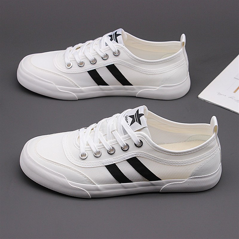 男鞋薄款夏季透气网布鞋男士镂空低帮系带休闲鞋百搭软底平板鞋男