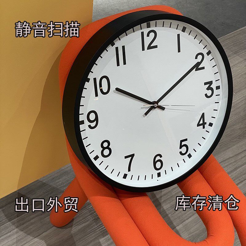 超静音扫秒客厅家用挂式时尚时钟轻奢现代简约创意表挂墙极简钟表