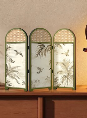 复古边柜屏风摆件电视柜小摆画客厅茶几装饰礼物高级感可折叠摆台