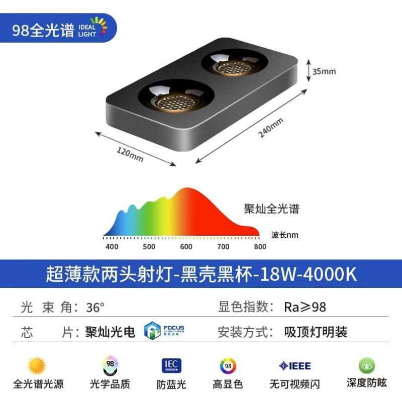 双头筒灯明装客厅射灯无主灯单头吸顶吊顶超薄简约免卧室三头防眩