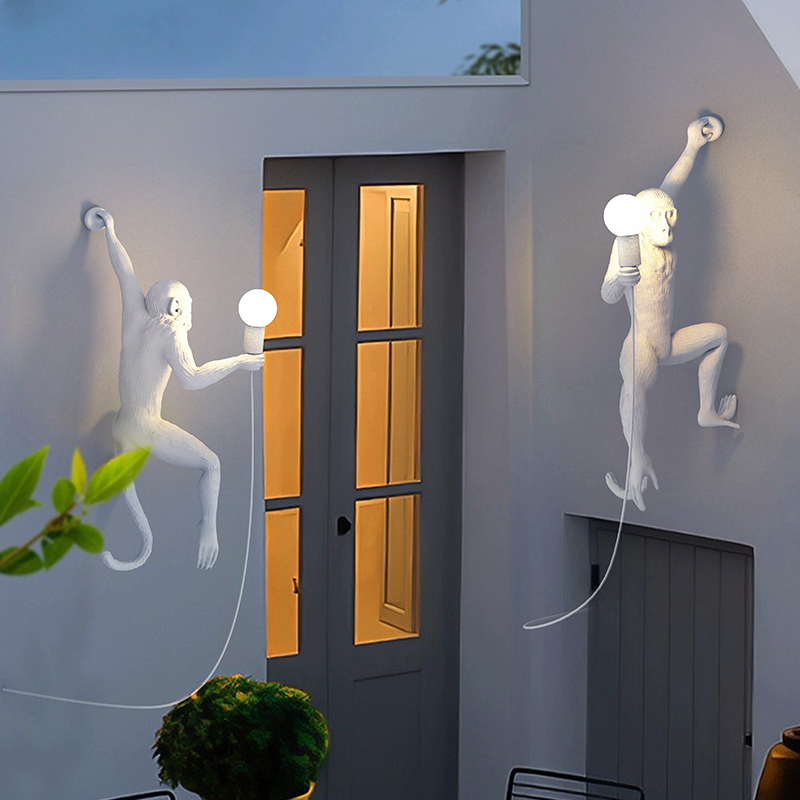 户外防水壁灯庭院灯室外景观花园灯楼梯过道灯创意猴子壁灯外墙灯