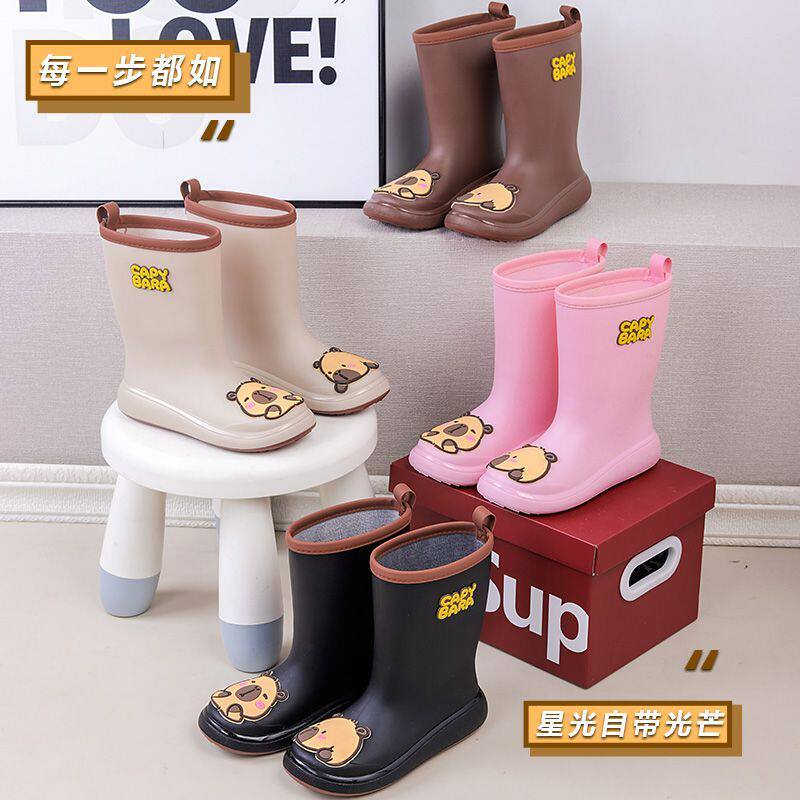 卡皮巴拉雨鞋儿童高筒雨靴幼儿园演出靴子防水胶鞋套鞋大中小童鞋