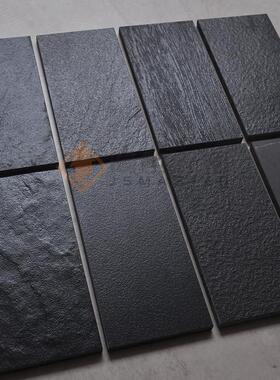 黑色通体砖600x1200 天脉石风沙岩麻面亚光全瓷板岩防滑仿古砖