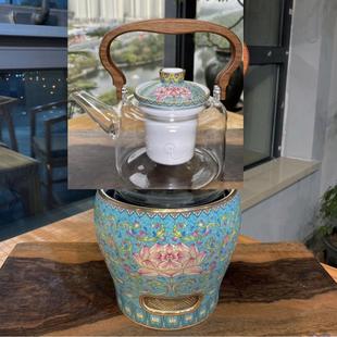 台湾莺歌烧珐琅彩电陶炉家用烧水蒸煮静音煮茶炉套装 原装 正品
