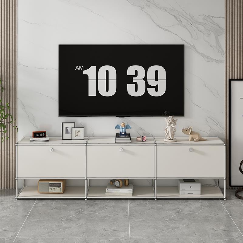 电视柜储物一体家用客厅轻奢高级 usm模块化组合落地不锈钢收纳柜