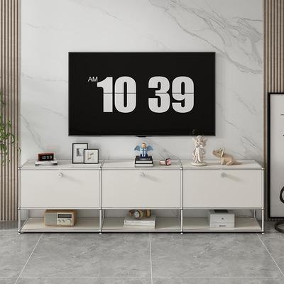 电视柜储物一体家用客厅轻奢高级 usm模块化组合落地不锈钢收纳柜