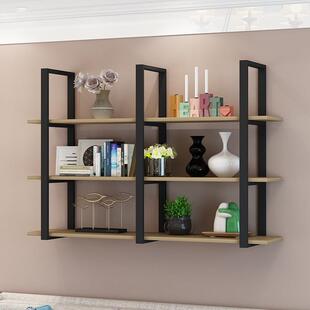 铁艺墙面上壁挂置物架酒吧台悬挂书架货架饭厅悬吊式天花板花架吊