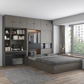 榻榻米衣柜床集成小公寓现代简约1.2米儿童床1.8米台阶高盒式 储物