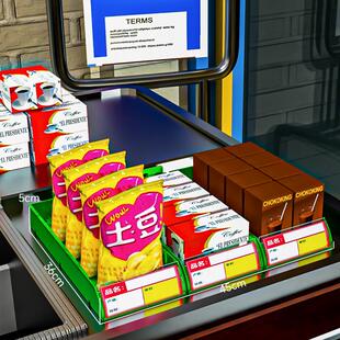 超市货架推进器零食展示架前台摆放盒推烟器带弹簧自动收纳推拉器