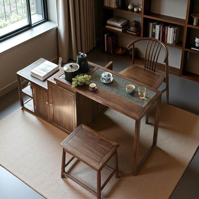 可旋转茶桌小茶车柜乌金木实木可移动泡茶台阳台家用桌椅组合茶几,住宅家具,家用茶台/茶桌,淘宝优惠券,粉丝福利购,淘宝优惠卷