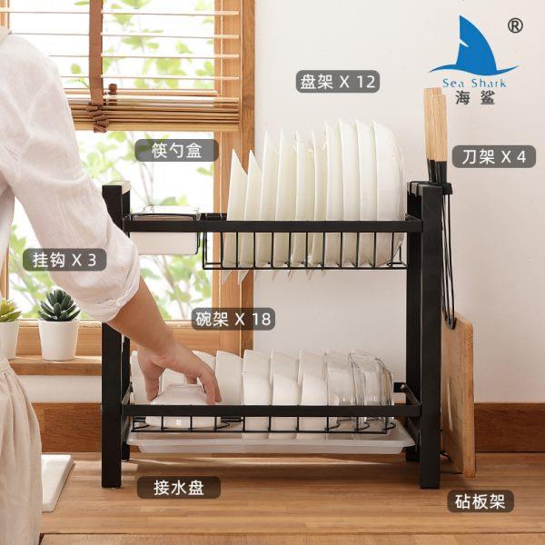 厨房置物架不锈钢台面晾碗筷盘子碗碟架碗碟沥水架落地厨房用品