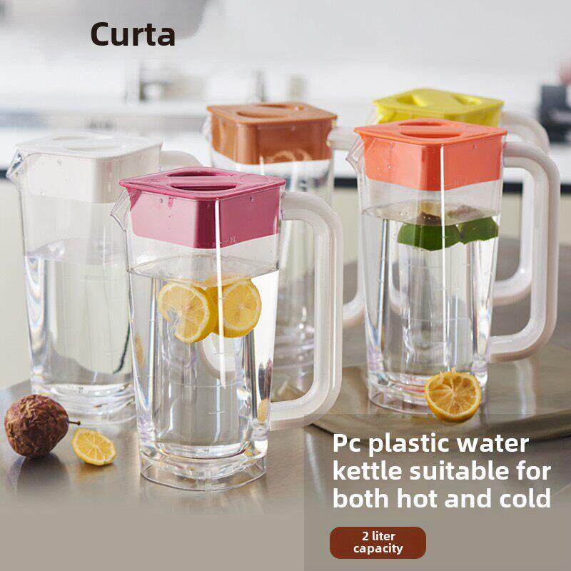 可得Pc斜方冷水壶饮料壶果汁多色大容量家庭酒吧餐厅耐热茶水壶