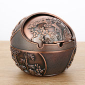 烟灰缸 金属合金 极速欧式 烟灰缸礼品客厅KvTV烟缸带盖防风