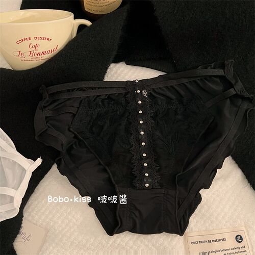 新品蕾丝纯欲镂空性感内裤女2024新款低腰纯棉R裆透气女士夏季薄