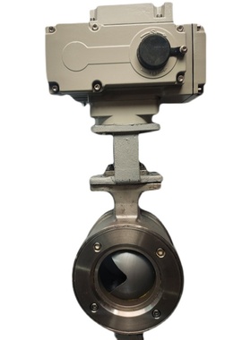 极速VQ97c7F-16P电动V型不锈钢对夹球阀 DN25 32 50 50 65 80 100