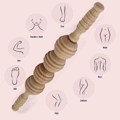 极速Tcare Wooden Gear Massage StCick Massager Back Abdomen W