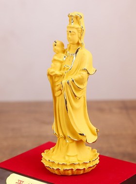 极速绒沙金送子观音菩萨佛像新z品求子保平安招财防小人办公室摆