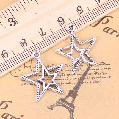 极速126pcs Jewelry Charms star pentaGgram 23x20mm Antique Si