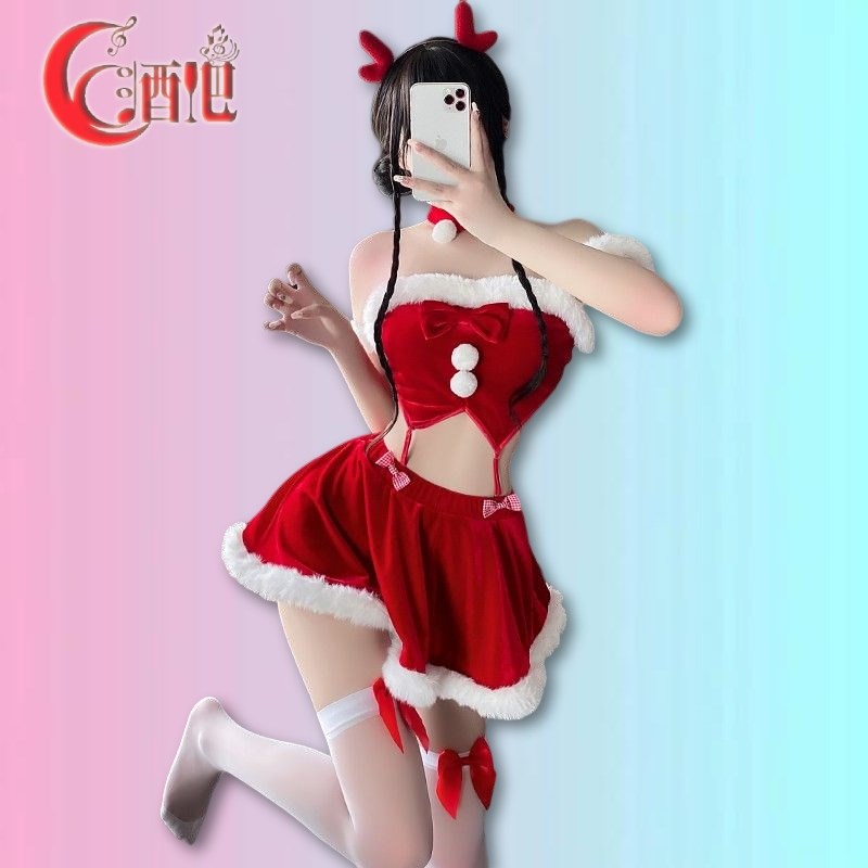 新品圣诞节新年派对夜场酒吧DS演出C服gogo领舞台装性感红色圣诞