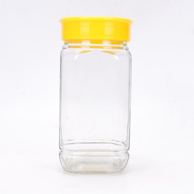新品加厚玻璃八角一斤二斤蜂x蜜瓶罐辣椒果酱透明密封装蜂蜜的瓶