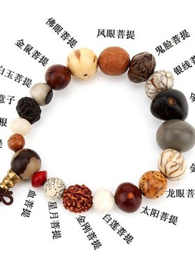 极速十八籽菩提十八子手珠手串18颗G串珠天然植物种实无染色增福