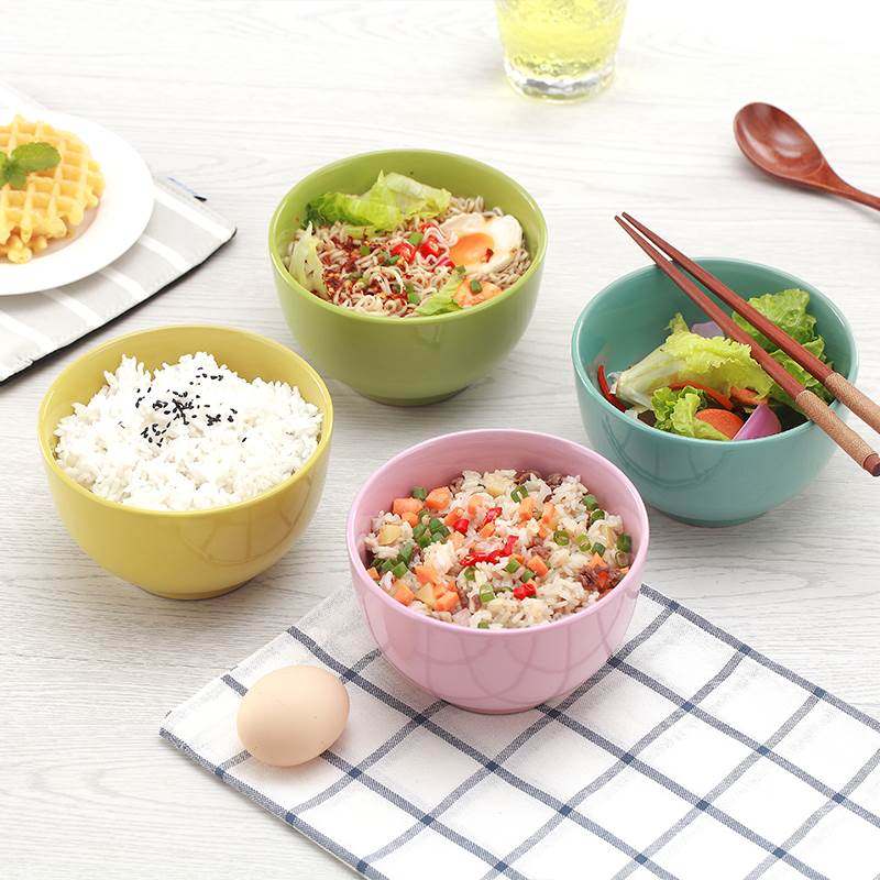 极速创意陶瓷可爱彩色5.5英寸大C号米饭碗家用面碗粥碗学生碗脚加