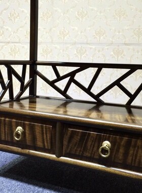 极速珍品正宗金丝楠木乌木摆件茶B水柜实木收纳箱阴沉木茶水柜餐