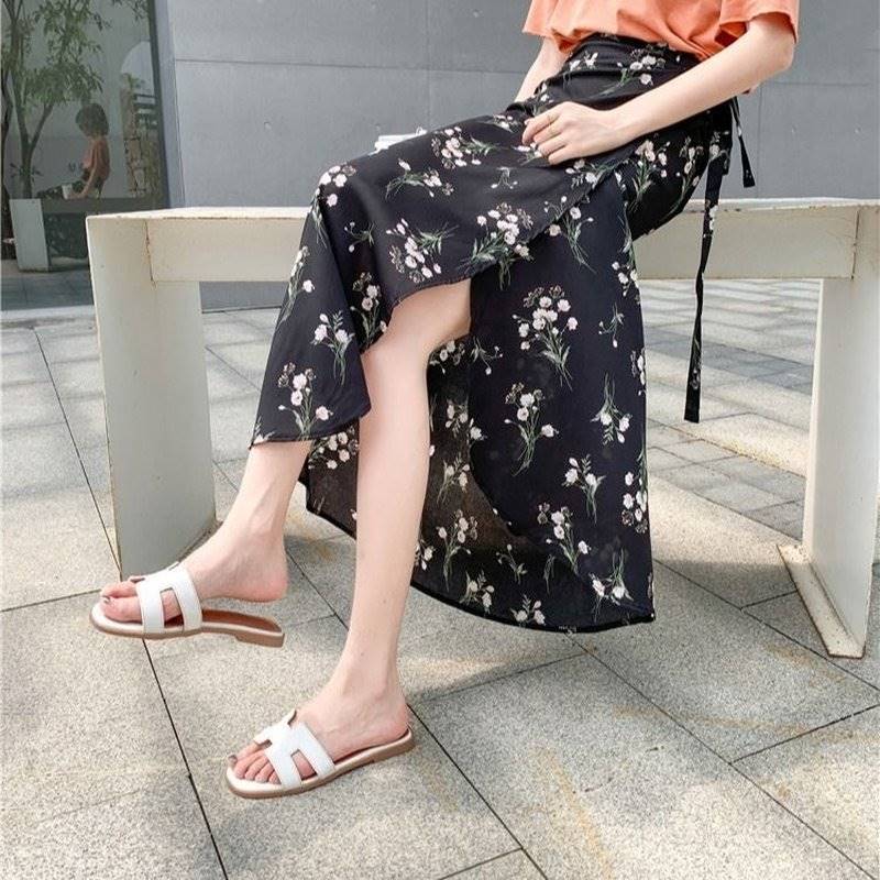 极速Women Flgoral Print Chiffon Long Skirt Summer New Stylis