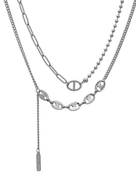 极速双层流苏链条项链女款甜酷风辣妹轻奢设计感时T尚百搭锁骨链