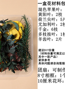 新品diy干花材料包永生花新y手练习满天星团扇花环贴花相框手工制