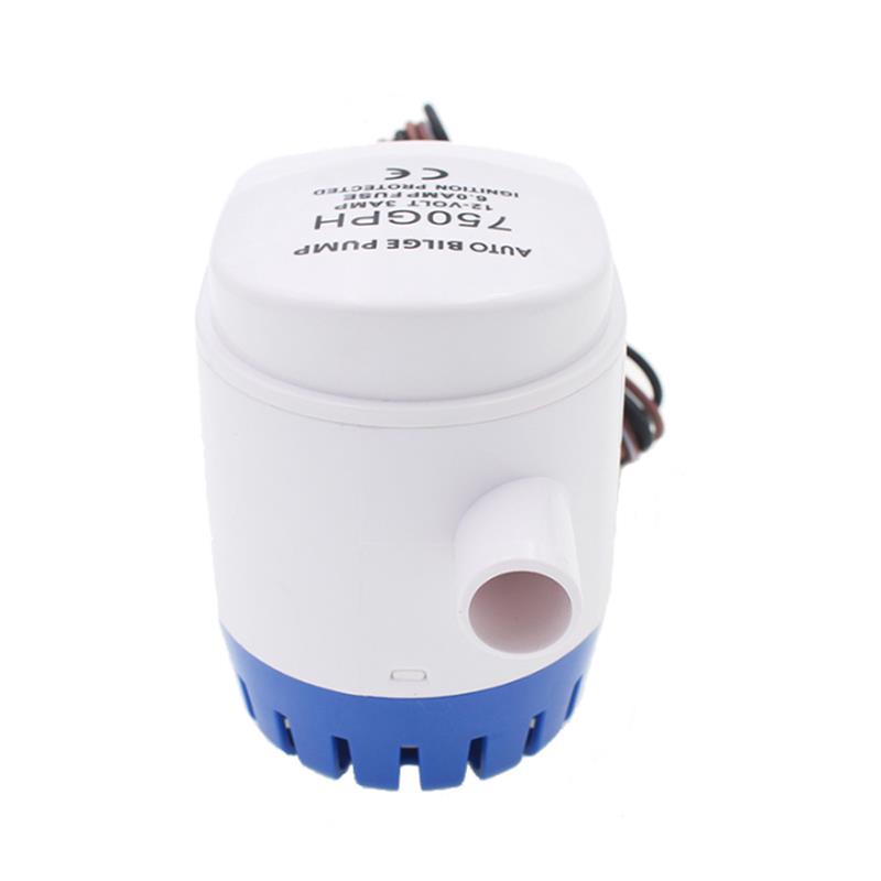 极速船用全自动舱底泵12V/s24v 750GPH小型抽水泵直流潜水泵19mm
