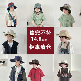 清仓儿童防晒帽速干宝宝帽子遮阳帽大帽檐轻薄户外登山帽男童女童