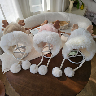 儿童帽子女孩可爱超萌加厚保暖防寒护耳帽女童帽子东北哈尔滨滑雪