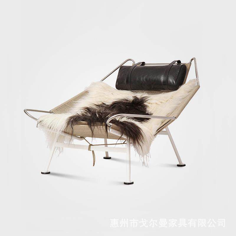 戈尔曼经典设计师手工编织麻绳帆船休闲椅现代客厅阳台懒人躺椅