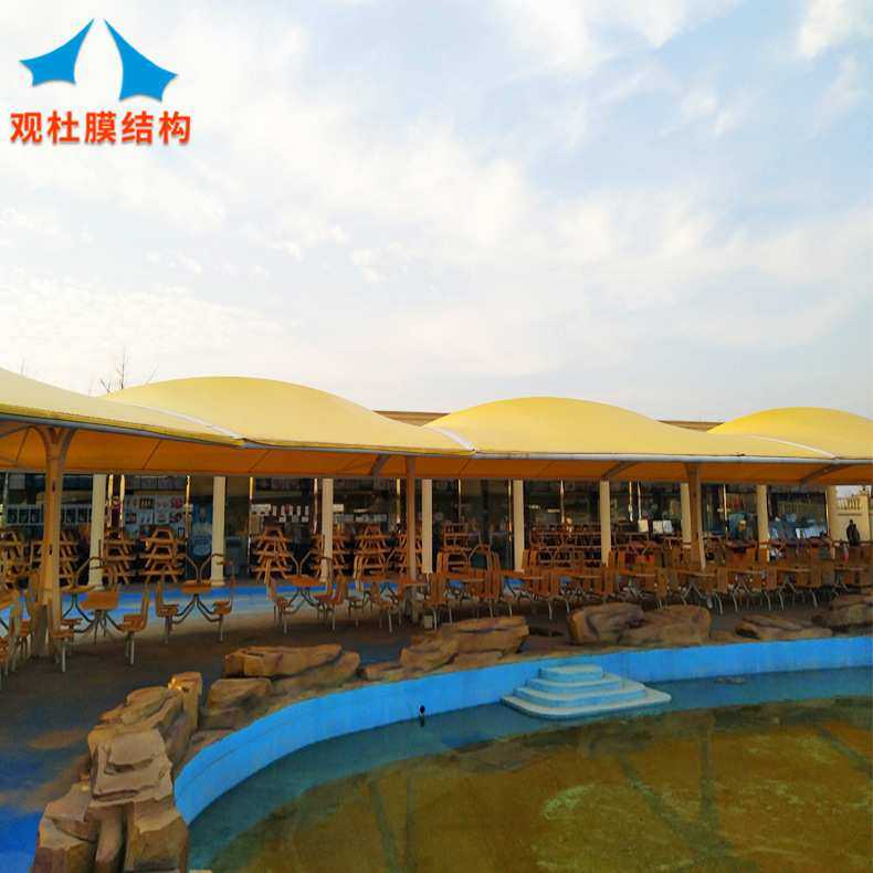 承建膜结构商业设施 索膜结构人行天桥 工厂景观张拉膜走廊过道棚