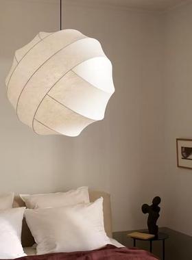 日式侘寂风蚕丝客厅吊灯设计师日式禅意个性餐厅茶室民宿卧室灯