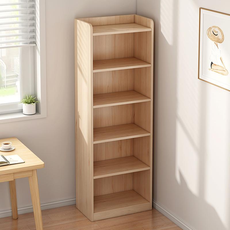 书架实木置物架落地家用客厅收纳柜简易小柜子书房窄款书柜