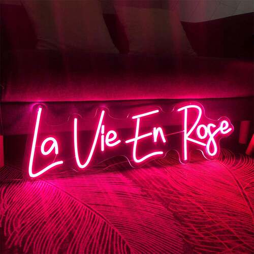 亚克力板霓虹灯La Vie En Rose室内房间装饰灯字母造型灯跨境供货