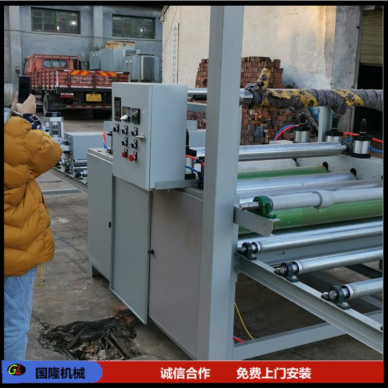 防火板玻镁板贴面机 竹炭纤维实心大板贴面机 木饰面皮革覆膜机