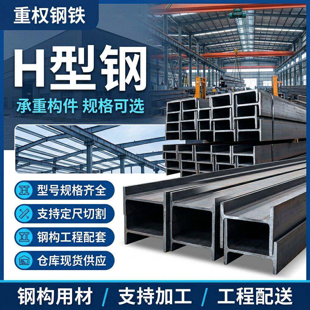工字钢低合金钢焊接H型钢热轧型钢钢梁钢柱H钢现货钢结构厂房