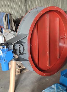 电动执行器通风蝶阀 DN1100圆形法兰式调节风阀 碳钢烟道电动风门